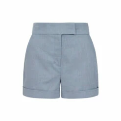 Hot Squash Blue Linen Tailored Shorts With Pocket -HotSquash Shop unnamed file 1003