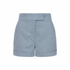 Hot Squash Blue Linen Tailored Shorts With Pocket -HotSquash Shop unnamed file 1004