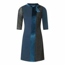Hot Squash HotSquash Blue Princess Seam Dress With Velvet -HotSquash Shop unnamed file 113