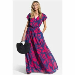 Hot Squash Womens Pink Chiffon Wrap-Top Maxi Dress -HotSquash Shop unnamed file 119