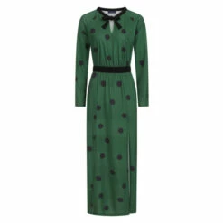 Hot Squash HotSquash Green Long Sleeved Neck Tie Maxi Dress -HotSquash Shop unnamed file 130