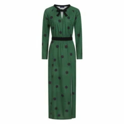 Hot Squash HotSquash Green Long Sleeved Neck Tie Maxi Dress -HotSquash Shop unnamed file 131