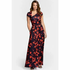 Hot Squash HotSquash Black Asymmetric Neckline Maxi Dress