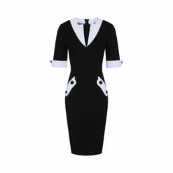 Hot Squash HotSquash Black Contrast Collar Short Sleeved Dress 2 Hot Squash HotSquash Black Contrast Collar Short Sleeved Dress -HotSquash Shop unnamed file 175