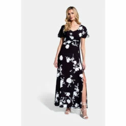 Hot Squash Black Crepe Maxi Dress