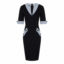 Hot Squash HotSquash Contrast Collar Short-Sleeved Dress -HotSquash Shop unnamed file 188