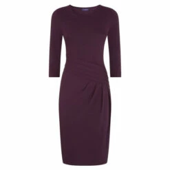 Hot Squash Hotsquash Purple Damson Pleat Waist Dress -HotSquash Shop unnamed file 192