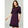 Hot Squash HotSquash Purple 60's Dress With Contrast Hem