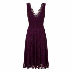 Hot Squash HotSquash Purple V-Neck Floral Lace Dress -HotSquash Shop unnamed file 2