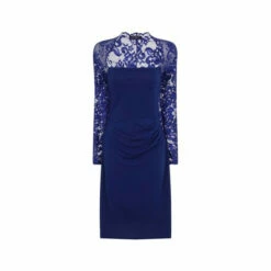 Hot Squash HotSquash Blue Lace Sleeve Hostess Dress -HotSquash Shop unnamed file 203