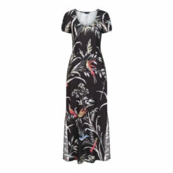 Hot Squash Womens Black Scoop Neck Maxi T-Shirt Dress With Split -HotSquash Shop unnamed file 229