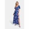 Hot Squash Navy/Lilac Crepe Maxi Dress