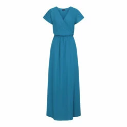 Hot Squash Womens Teal Chiffon Wrap-Top Maxi Dress -HotSquash Shop unnamed file 241