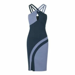 Hot Squash HotSquash Blue Halter Neck Colour Contrast Dress -HotSquash Shop unnamed file 248