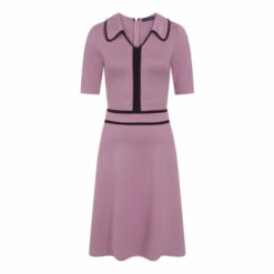 Hot Squash Womens Purple Contrast Piping Dress With Flared Skirt -HotSquash Shop unnamed file 279