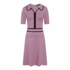 Hot Squash Womens Purple Contrast Piping Dress With Flared Skirt -HotSquash Shop unnamed file 280