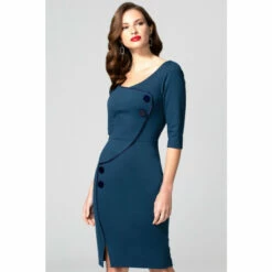 Hot Squash HotSquash Blue Chelsea Dress With Buttons