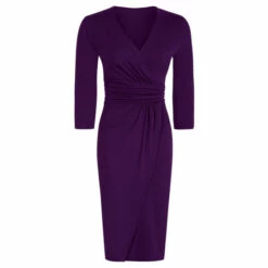 Hot Squash HotSquash Purple Damson Ascot Mock Wrap Dress -HotSquash Shop unnamed file 32