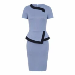 Hot Squash Womens Blue Peplum Dress With Contrast Trim 6 Hot Squash Womens Blue Peplum Dress With Contrast Trim -HotSquash Shop unnamed file 321