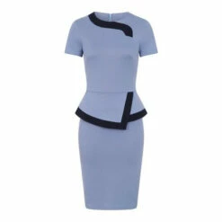 Hot Squash Womens Blue Peplum Dress With Contrast Trim 7 Hot Squash Womens Blue Peplum Dress With Contrast Trim -HotSquash Shop unnamed file 322