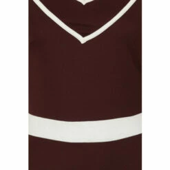 Hot Squash HotSquash Brown V-Neck Dress With Contrast Piping -HotSquash Shop unnamed file 331