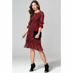 Hot Squash HotSquash Animal Print Chiffon Dress