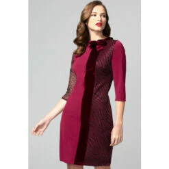 Hot Squash HotSquash Red Princess Seam Dress With Velvet