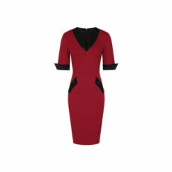 Hot Squash HotSquash Red Contrast Collar Short Sleeved Dress -HotSquash Shop unnamed file 354