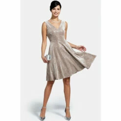 Hot Squash HotSquash Cream Velvet V-Neck Fit N Flare Dress -HotSquash Shop unnamed file 357