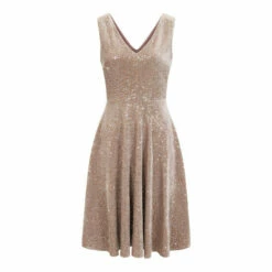 Hot Squash HotSquash Cream Velvet V-Neck Fit N Flare Dress -HotSquash Shop unnamed file 358