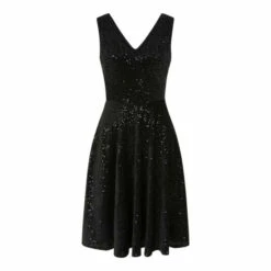 Hot Squash HotSquash Velvet V-Neck Black Fit N Flare Dress -HotSquash Shop unnamed file 362