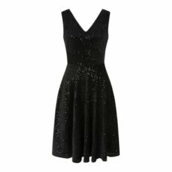 Hot Squash HotSquash Velvet V-Neck Black Fit N Flare Dress -HotSquash Shop unnamed file 363