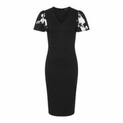 Hot Squash Womens Black Ponte Dress With Chiffon Sleeves -HotSquash Shop unnamed file 368