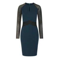 Hot Squash HotSquash Blue Lace Sleeve Keyhole Detail Dress -HotSquash Shop unnamed file 387