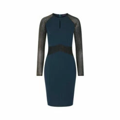 Hot Squash HotSquash Blue Lace Sleeve Keyhole Detail Dress -HotSquash Shop unnamed file 389