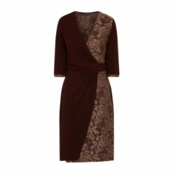 Hot Squash Hotsquash Brown Chocolate Lace Detail Jersey Wrap Dress 2 Hot Squash Hotsquash Brown Chocolate Lace Detail Jersey Wrap Dress -HotSquash Shop unnamed file 401