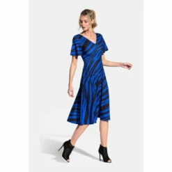 Hot Squash Womens Animal Stripe Black/Blue Fit And Flare Midi Dress 2 Hot Squash Womens Animal Stripe Black/Blue Fit And Flare Midi Dress -HotSquash Shop unnamed file 418