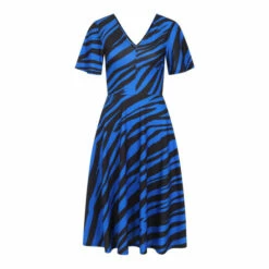 Hot Squash Womens Animal Stripe Black/Blue Fit And Flare Midi Dress 3 Hot Squash Womens Animal Stripe Black/Blue Fit And Flare Midi Dress -HotSquash Shop unnamed file 419