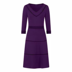 Hot Squash HotSquash Purple V-Neck Dress With Contrast Piping -HotSquash Shop unnamed file 423