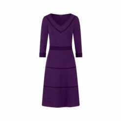 Hot Squash HotSquash Purple V-Neck Dress With Contrast Piping -HotSquash Shop unnamed file 424