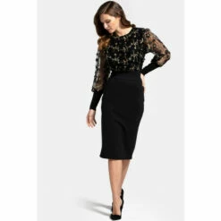 Hot Squash HotSquash Black Embroidered Emma Dress