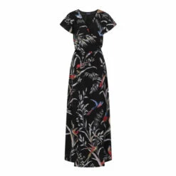 Hot Squash HotSquash Womens Black Printed Chiffon Wrap-Top Maxi Dress 2 Hot Squash HotSquash Womens Black Printed Chiffon Wrap-Top Maxi Dress -HotSquash Shop unnamed file 484