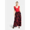 Hot Squash Womens Red Chiffon Maxi Skirt