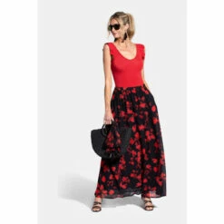 Hot Squash Womens Red Chiffon Maxi Skirt 2 Hot Squash Womens Red Chiffon Maxi Skirt -HotSquash Shop unnamed file 498