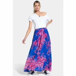 Hot Squash HotSquash Womens Cherry Blossom Chiffon Maxi Skirt