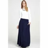 Hot Squash Hotsquash Navy Blue Luxury Roll Top Maxi Skirt