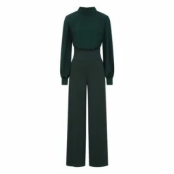 Hot Squash HotSquash Green Wide Leg Jumpsuit With Blouson Sleeve -HotSquash Shop unnamed file 565