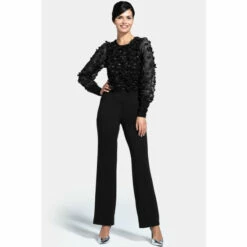 Hot Squash HotSquash Ponte Black Jumpsuit With Blouson Sleeves
