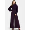 Hot Squash HotSquash Purple Wide Leg Jumpsuit With Blouson Sleeve