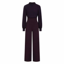 Hot Squash HotSquash Purple Wide Leg Jumpsuit With Blouson Sleeve -HotSquash Shop unnamed file 582
